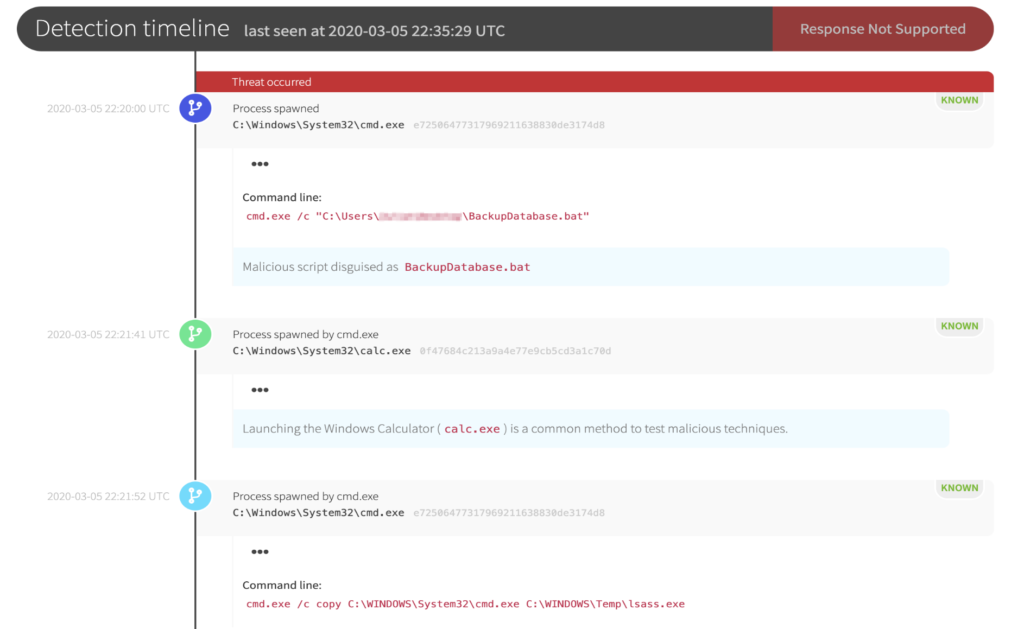 Notes from Red Canary senior detection engineers (in light blue) provide valuable context.