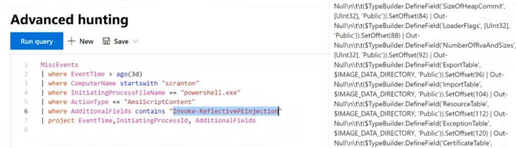 Entire script fetched using advanced hunting (truncated for brevity)
