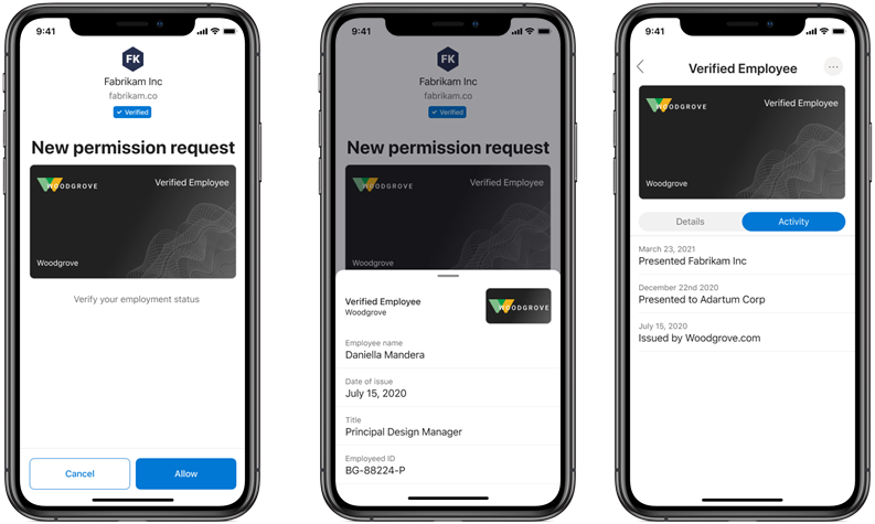 Graphic of presentation and verification UX design stages on an iPhone screen.