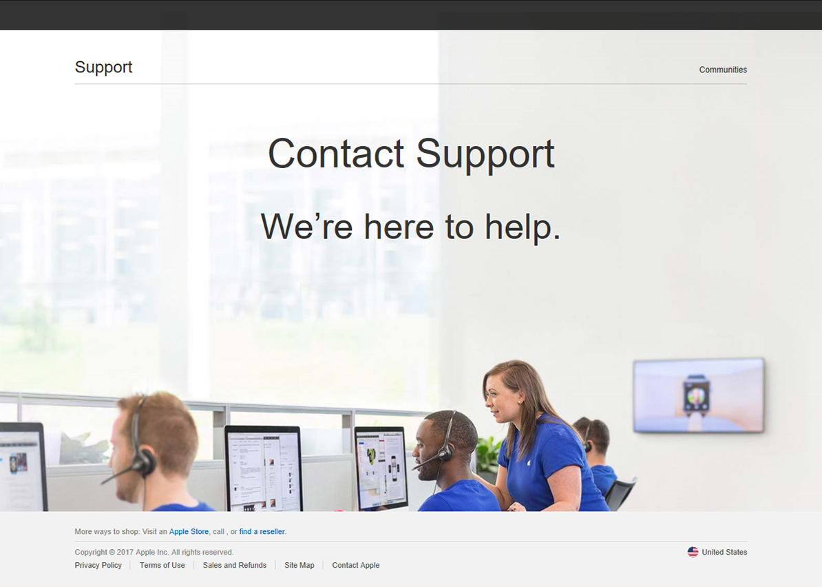 Figure 8. The tech support scam with click-to-call link with no phone number