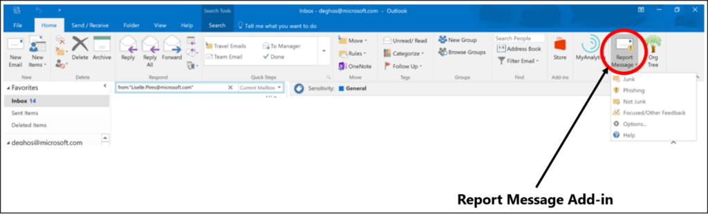 Figure 4. Report Message Button