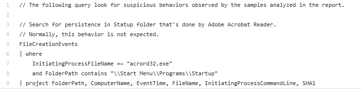 Figure 14. Advanced hunting query