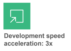 Graphic depicting development speed acceleration at 3 times.