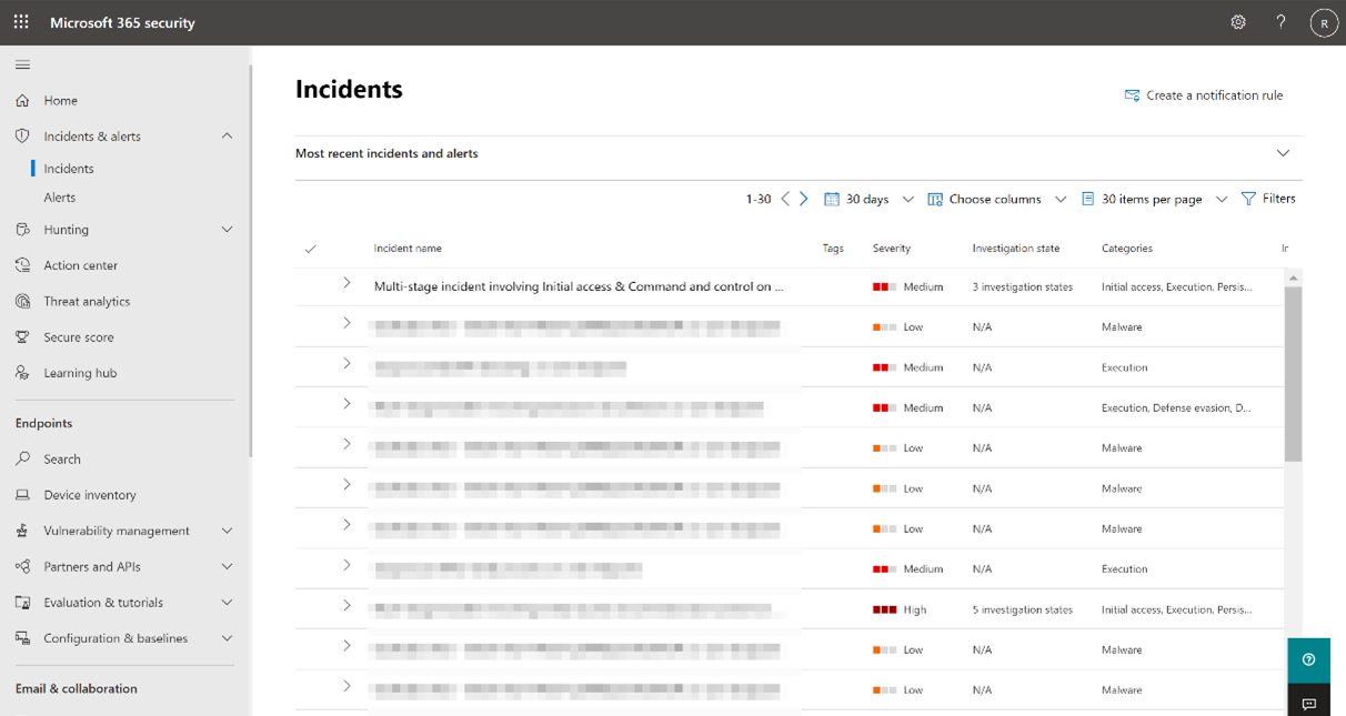 Incidents in the Incident view of the Microsoft 365 Defender console are inclusive of all endpoint types including workstations, servers mobile and network devices and now with the new version of Microsoft Defender for IoT these same Incidents will also include enterprise IoT devices when applicable.