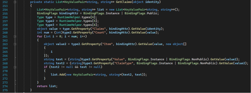 Screenshot of a section of a configuration file.