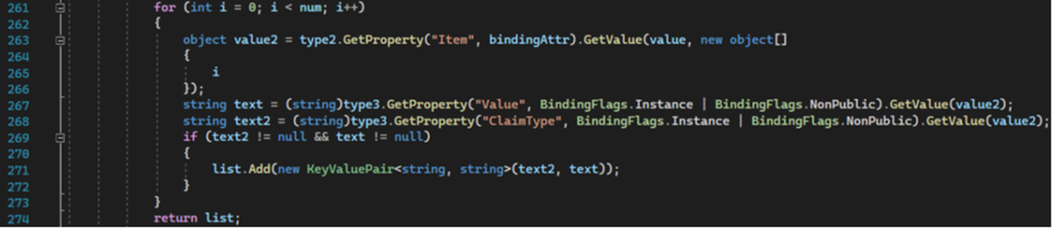 Screenshot of a section of a configuration file.
