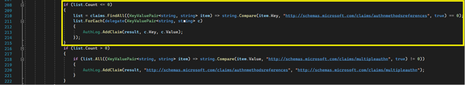 Screenshot of a section of a configuration file with specific lines highlighted.