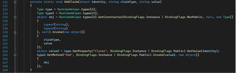 Screenshot of a section of a configuration file.