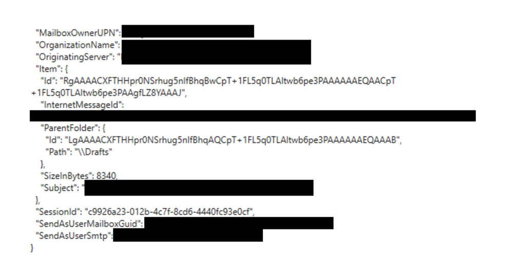 Email successfully sent through the targeted account