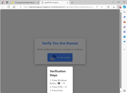 Screenshot of a ClickFix landing page