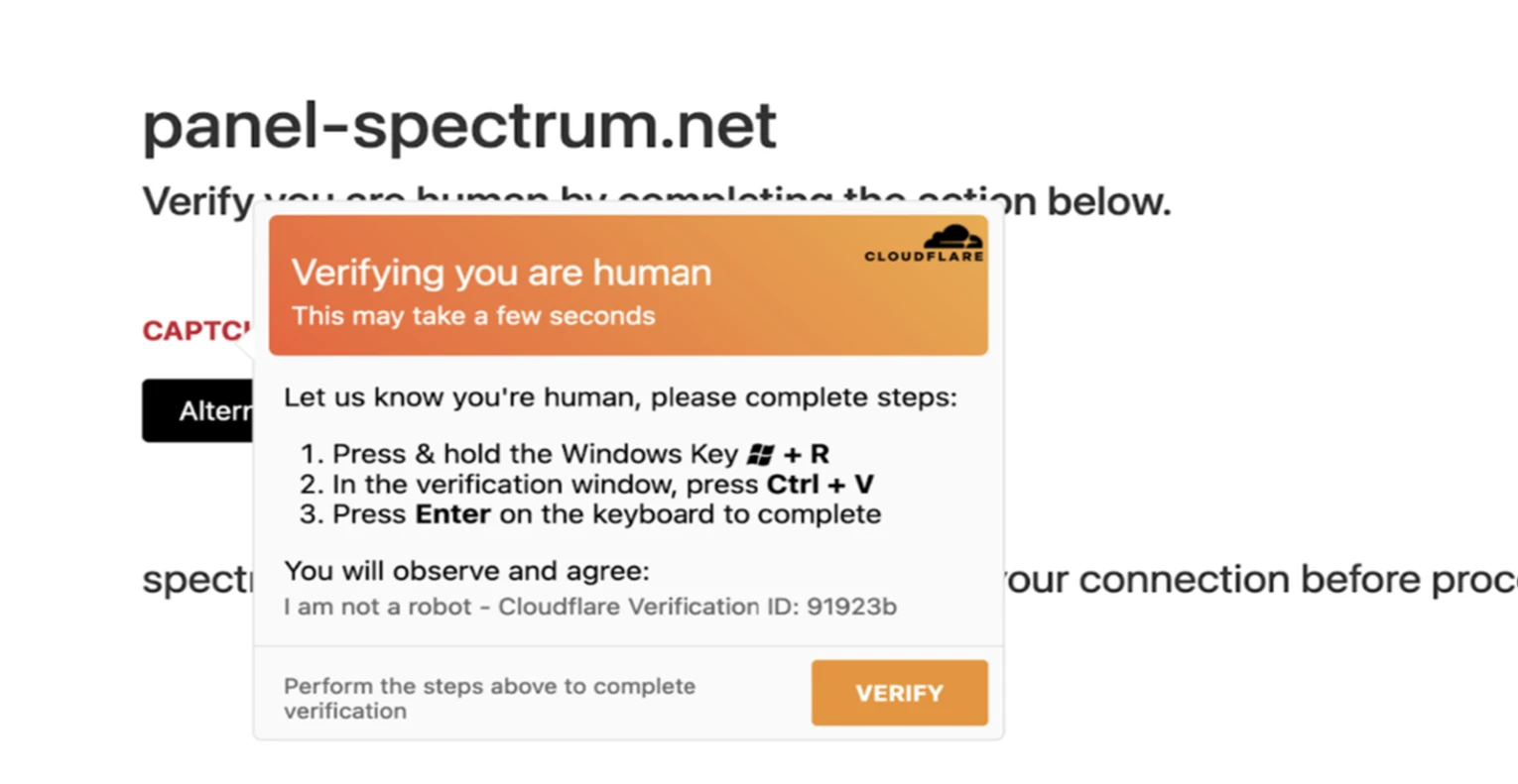 Screenshot of ClickFix instructions