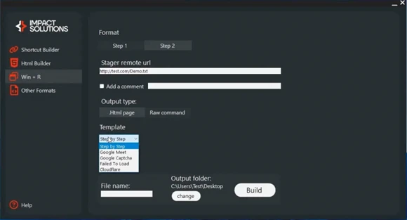 Screenshot of a ClickFix builder, taken from the seller's demo video