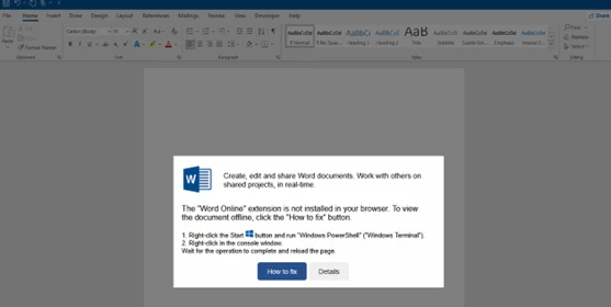 Screenshot of ClickFix lure displaying further insructions
