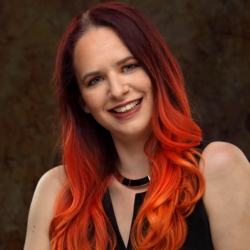 a close up of a woman