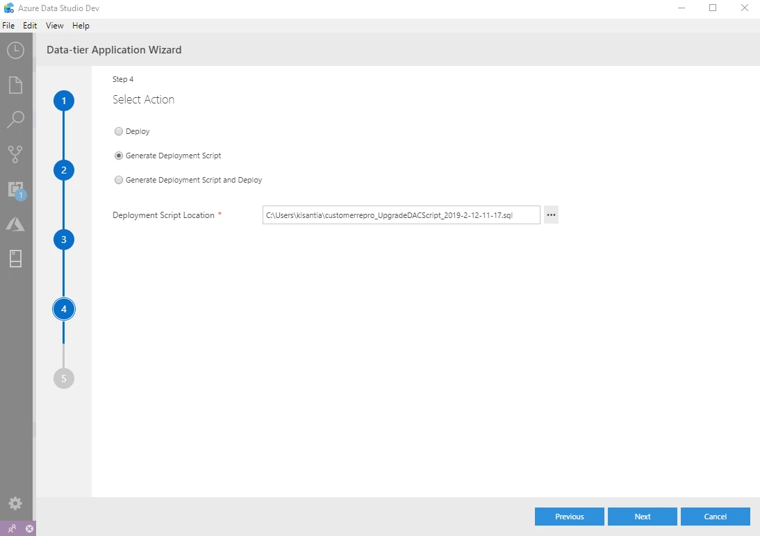 Generate script, SQL Server.