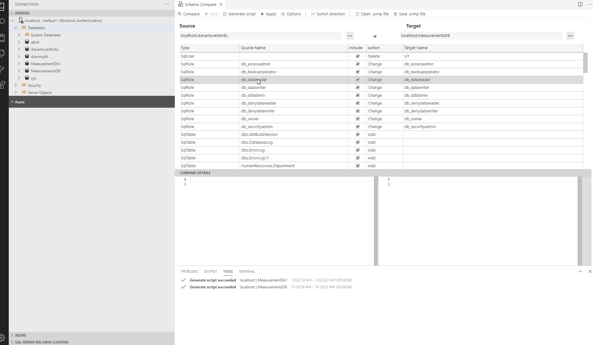 SQLCMD with Schema Compare.