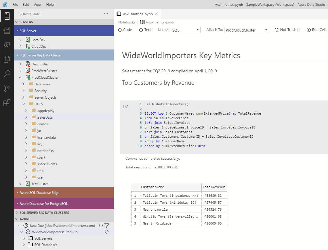 Screenshot of Notebook overview