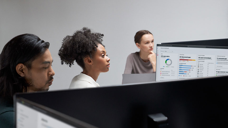 People working at computer workstations