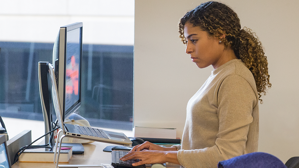 Woman accessing OpenAI Service