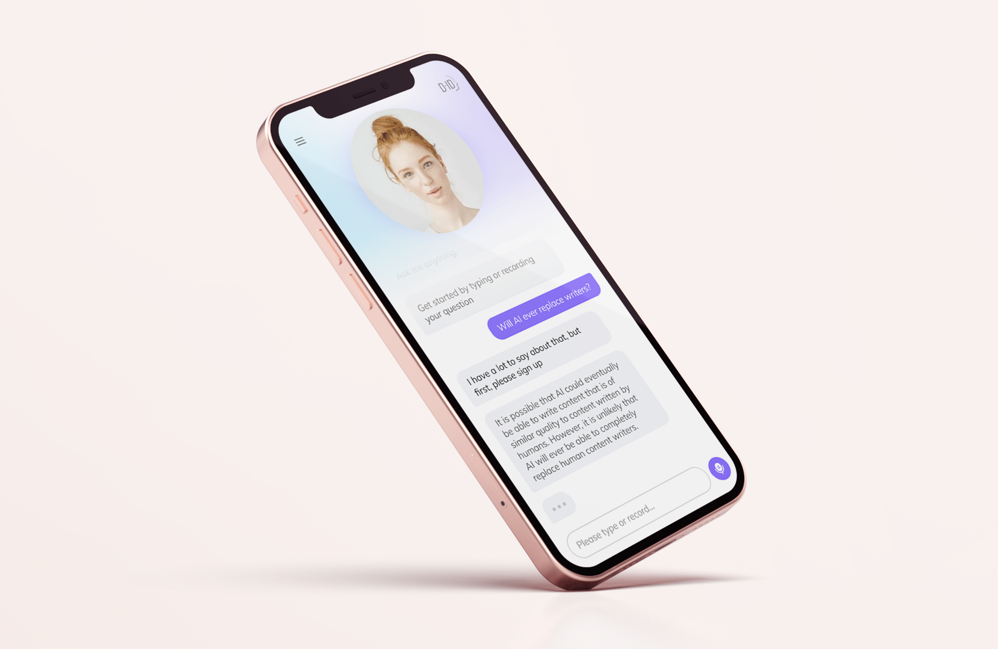 Chat.D-ID mobile device