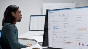 Security practitioners at work in a security operations center.