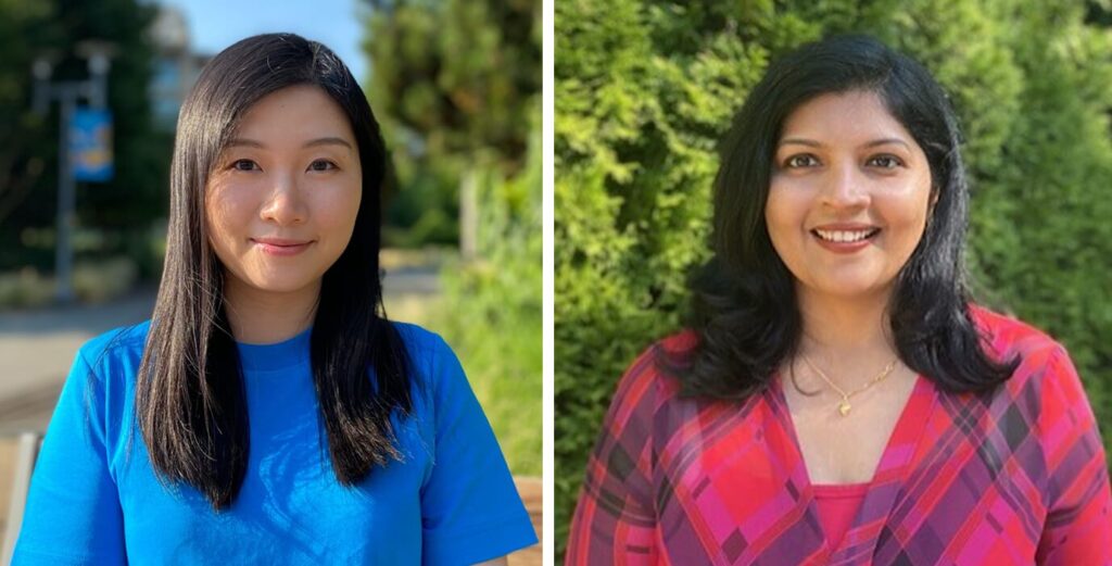 Cheng and Sawant smile in portrait photos that have been brought together in a photo collage.