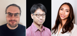 Steberl, Choi, and Strub smile in photos that have been joined together.