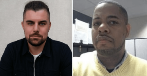  A side-by-side image of Mykhailo Sydorchuk and Dexion Kornegay, both men are seen smiling towards the camera. 