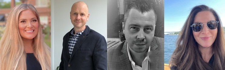 Collage of portrait photos showing Kneip, Heath, Kerametlian, and Ryan.