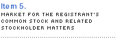 Item 5. Market for the Registrant's Common Stock and Related Stockholder Matters