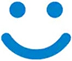 青い笑顔のアイコン。
