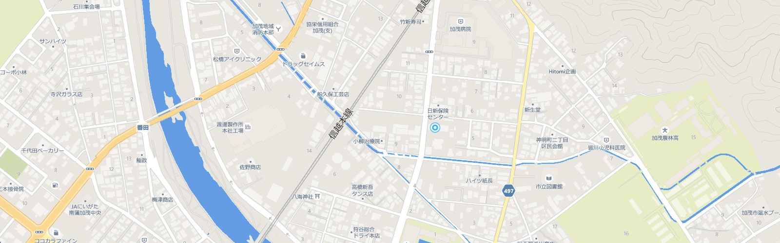 Microsoft Base 新潟加茂 のアクセスマップ