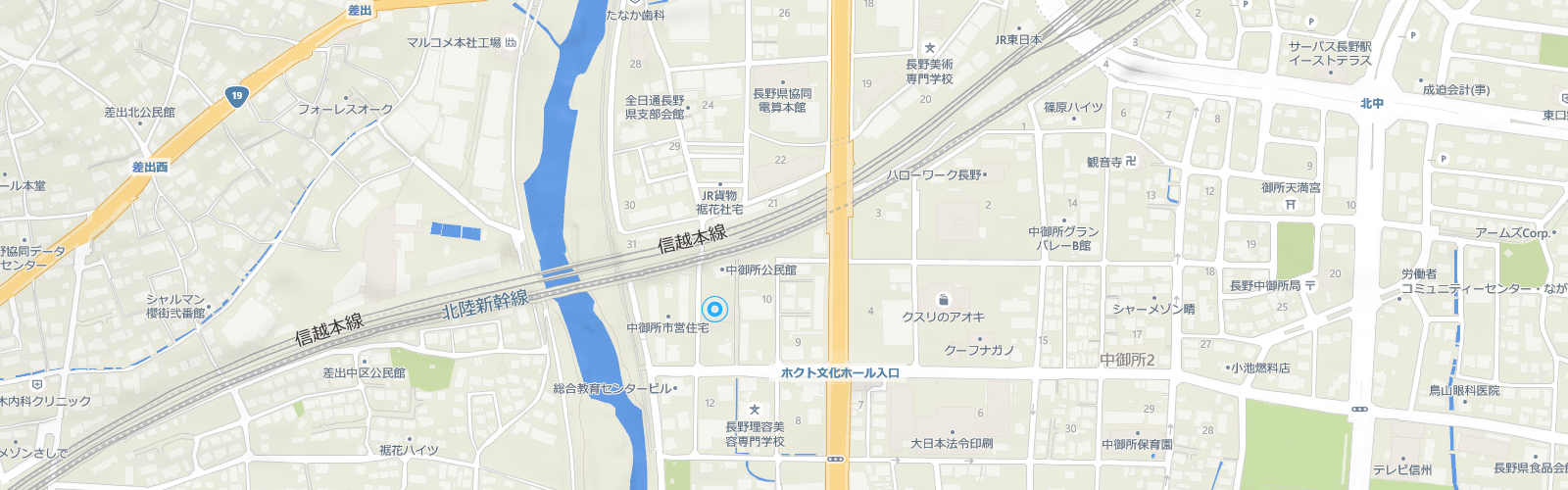 Microsoft Base 長野 のアクセスマップ