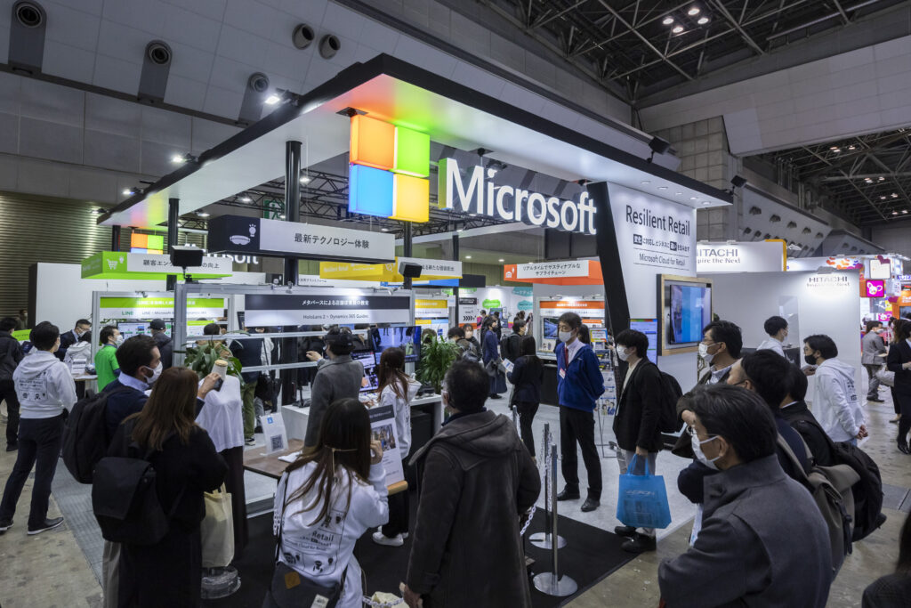 リテールテック JAPAN 2023 におけるマイクロソフトブースの外観