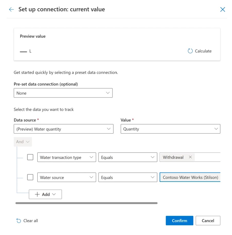 Microsoft Sustainability Manager の水量目標設定機能。