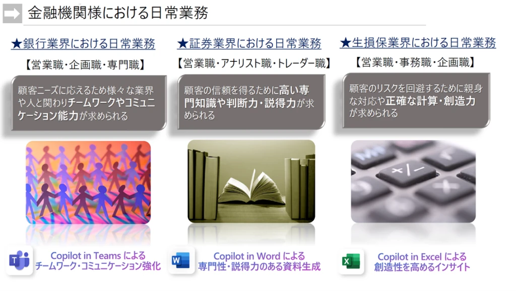 金融機関様における日常業務