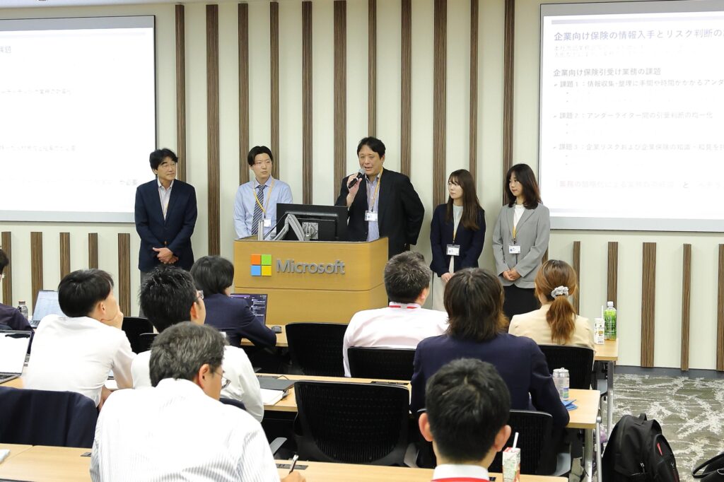 A group of people in a room