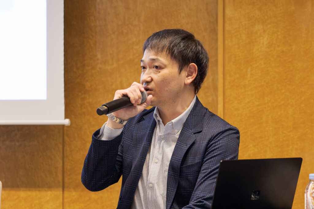 A man holding a microphone