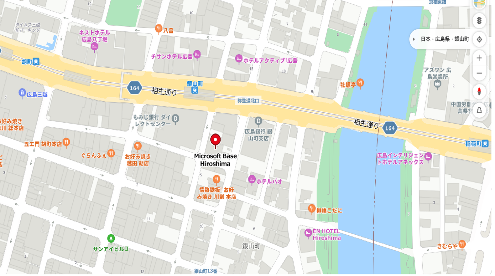Microsoft Base 広島 のアクセスマップ