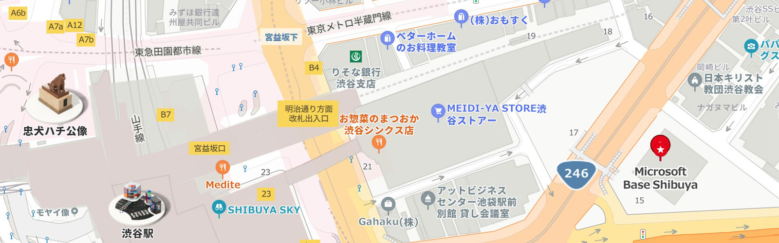 Microsoft Base 渋谷 のアクセスマップ