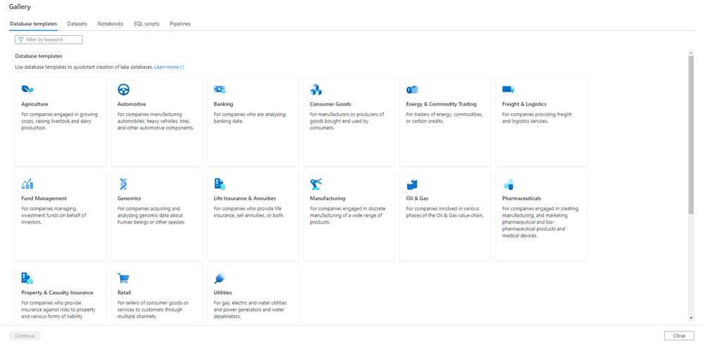 レイクデータベース ステップ1 テンプレートを作成