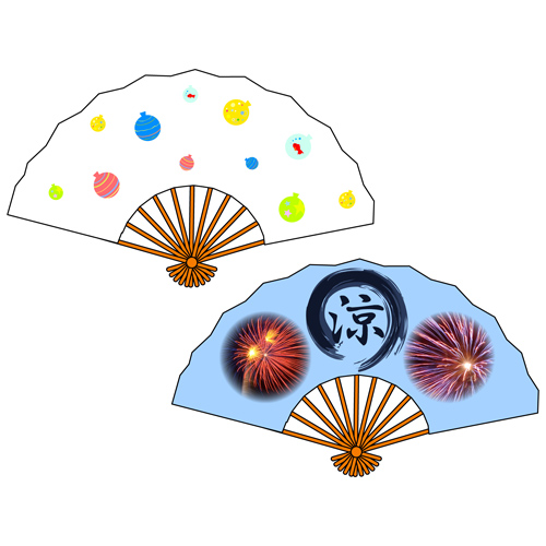 手作りせんす (夏祭り) 画面スライド-1