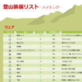登山装備リスト