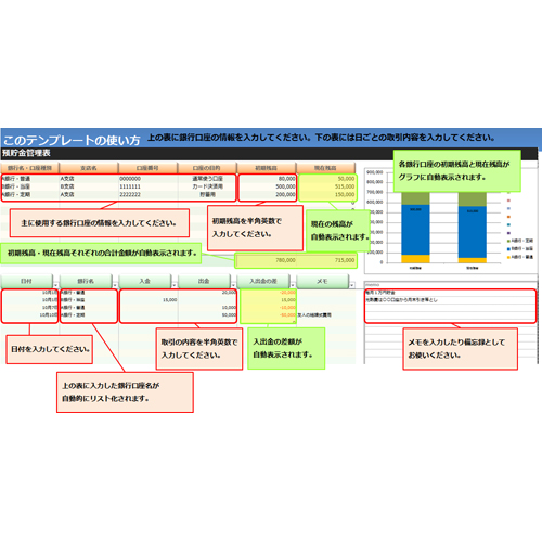 預貯金管理表 画像スライド-2