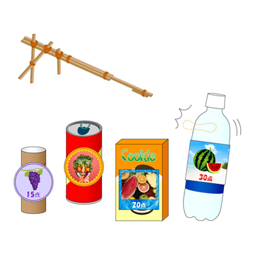 ゴム鉄砲 (てっぽう) の射的 (しゃてき) ゲーム 画像スライド-1