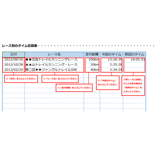 自己タイム記録表 (ランニング) 画像スライド-5