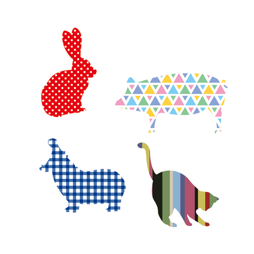 動物シルエット シール 画像スライド-1