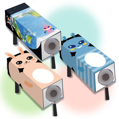 手作り (てづくり) 望遠鏡 (ぼうえんきょう) 画像スライド-1